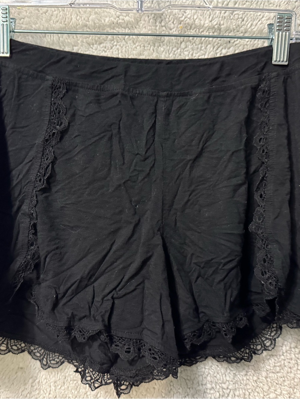 Soma Black Lace-Trim Sleep Shorts
